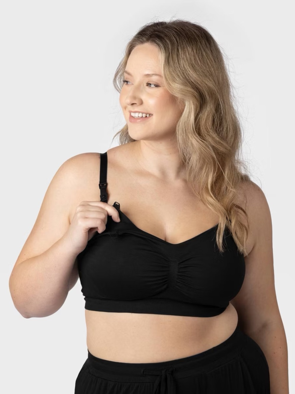 kindred by Kindred Bravely Women's Pumping + Nursing Hands Free Bra - Black XL
